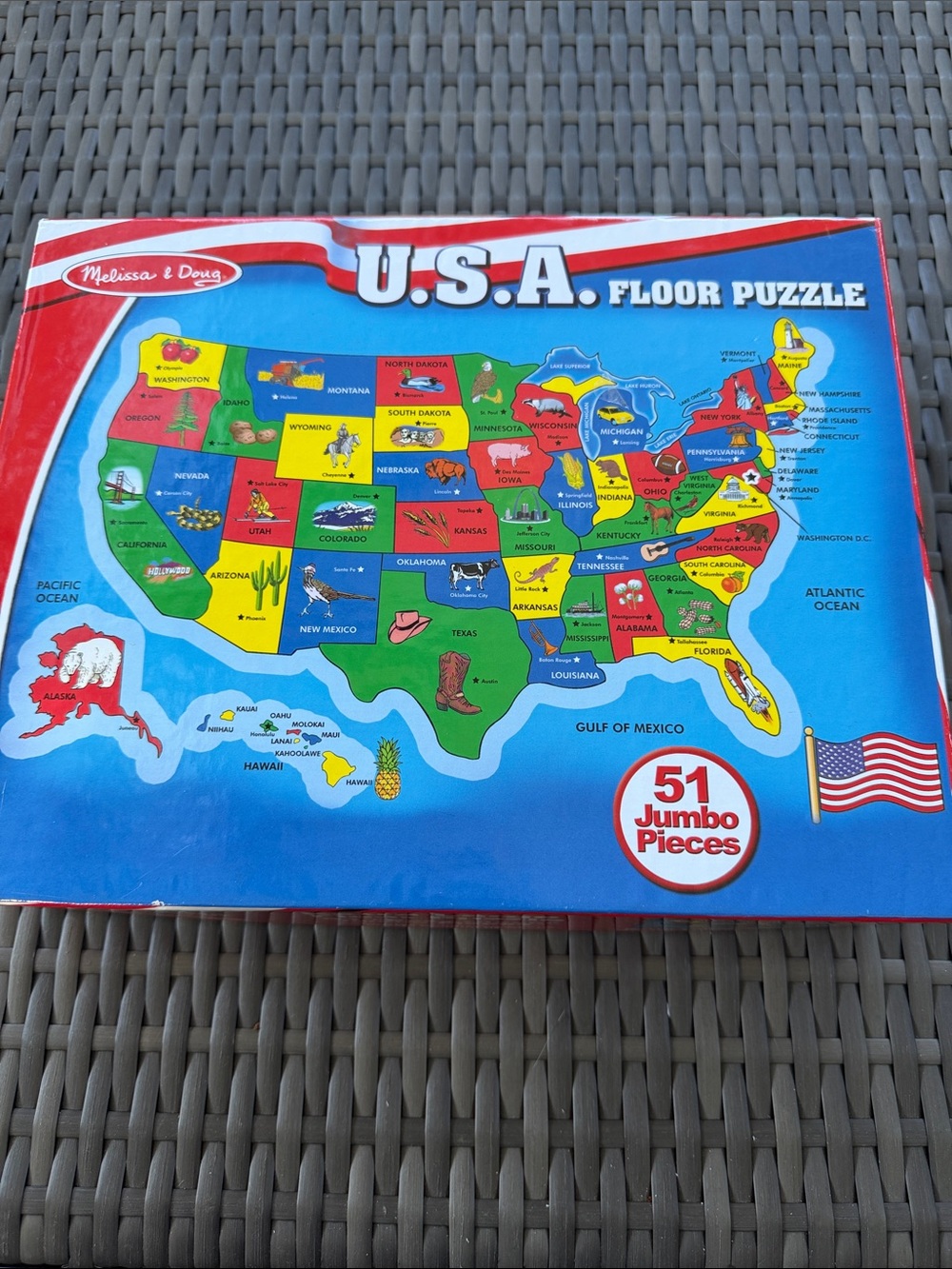 Melissa & Doug USA Floor Puzzle - Blue and Red